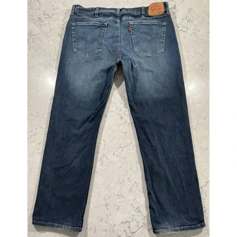 Levi's 559 Jeans Mens 38x30 Blue Dark Wash Relaxed Fit Straight Leg Cotton Denim
